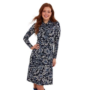 Florales Kleid mit Kragen und Reißverschluss