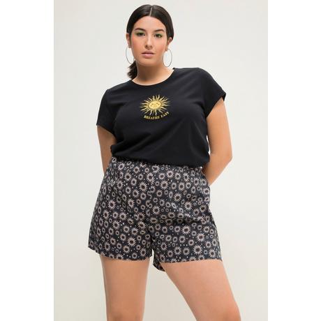 Studio Untold  Short taille haute et jambe large, taille élastique. Imprimé soleil 