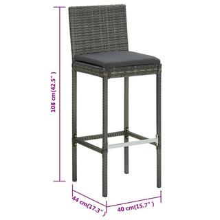 VidaXL Tabouret de bar rotin synthétique  