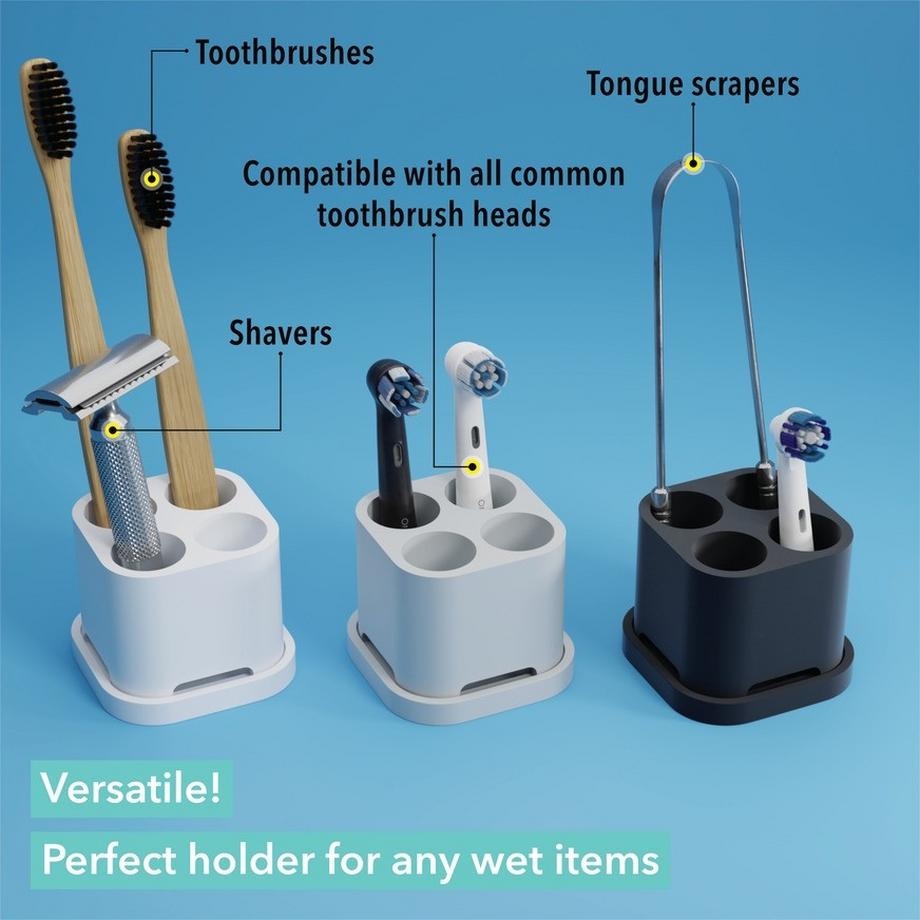 Qikfresh  Zahnbürsten- und Aufsteckbürstenhalter 4er 
