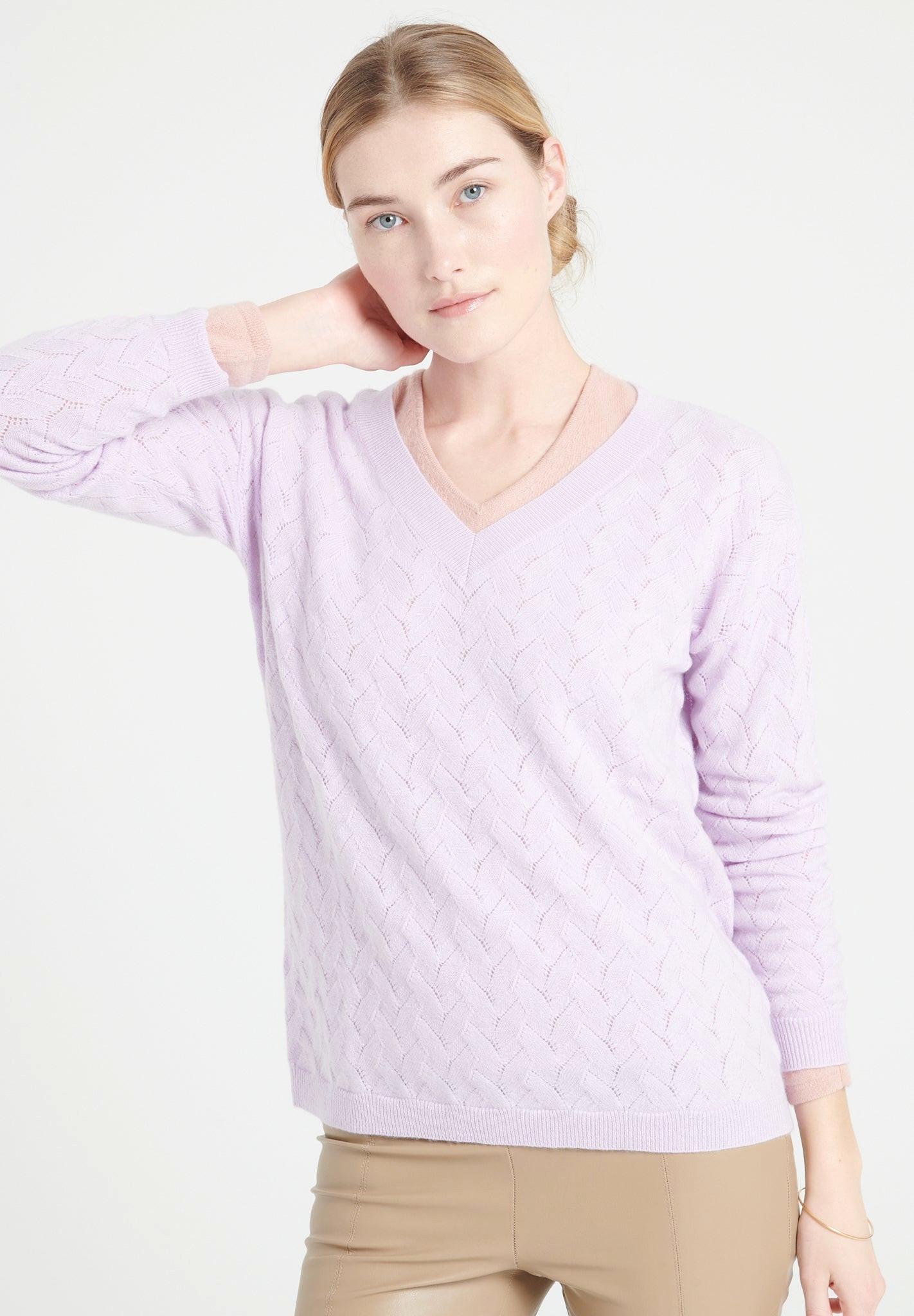 Studio Cashmere8  LILLY 27 Pullover mit V-Ausschnitt - 100% Kaschmir 