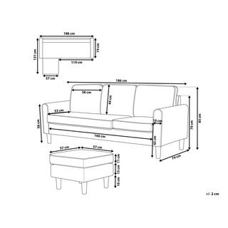 Beliani 3 Sitzer Sofa aus Polyester Industriell AVESTA  