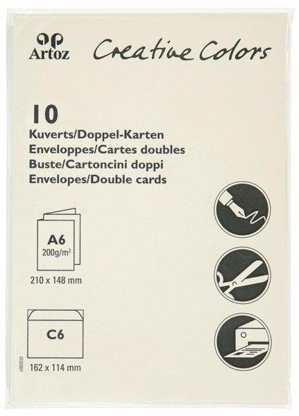 Artoz ARTOZ Karten/Couverts Mosaic A6/C6 943201241 90g, elfenbein 10 Stück  
