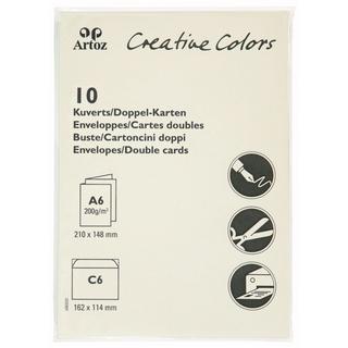 Artoz ARTOZ Karten/Couverts Mosaic A6/C6 943201241 90g, elfenbein 10 Stück  