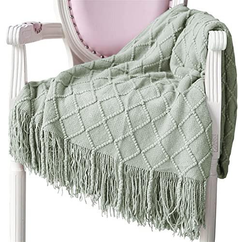 Alopini Morbida Coperta in Lana Lavorata a Maglia con Nappe  