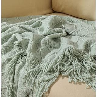 Alopini Morbida Coperta in Lana Lavorata a Maglia con Nappe  