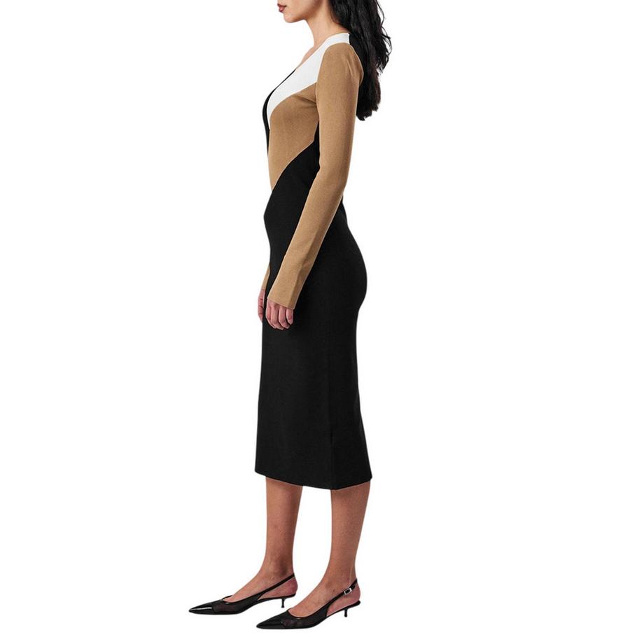 BOSS Florency Viskose Midi Kleid Schmal  