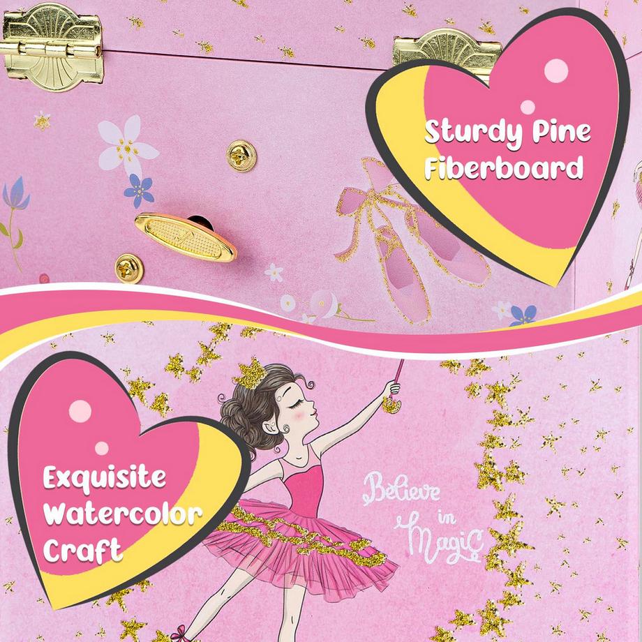 Only-bags.store  Musik-Schmuckkästchen mit Halskette, Armband, Musik-Schmuck Aufbewahrungsbox 