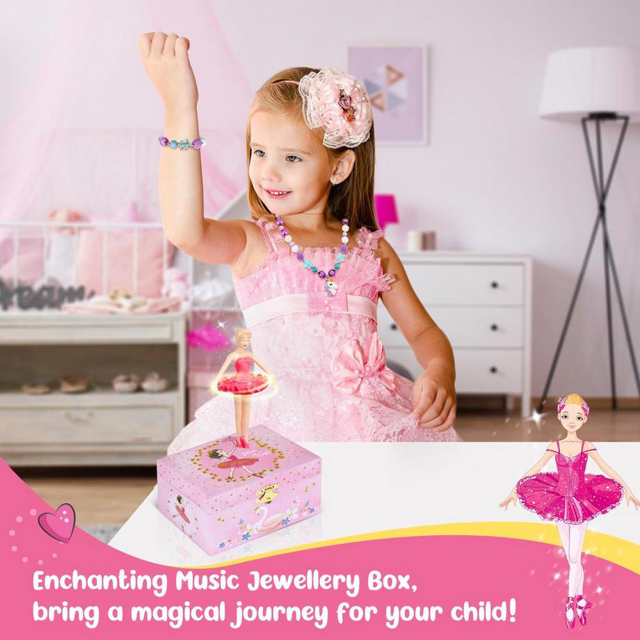 Only-bags.store  Musik-Schmuckkästchen mit Halskette, Armband, Musik-Schmuck Aufbewahrungsbox 