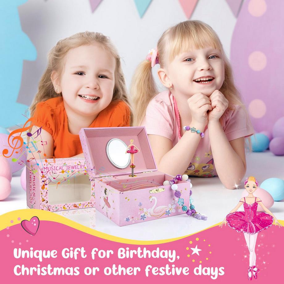 Only-bags.store  Musik-Schmuckkästchen mit Halskette, Armband, Musik-Schmuck Aufbewahrungsbox 