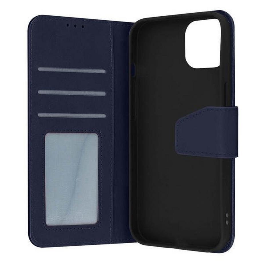 Leder Hülle iPhone 14 Dunkelblau