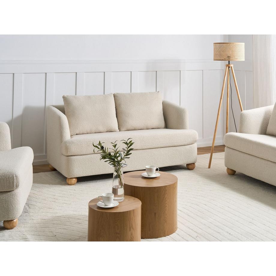 Beliani Canapé 2 places en Bouclé Scandinave RATTVIK  