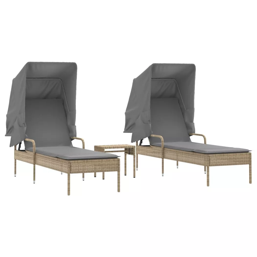 VidaXL - lettino Polirattan, One Size, Beige