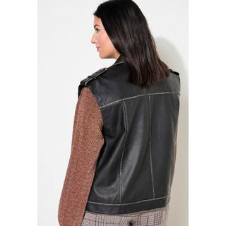 Studio Untold Gilet Biker Oversize Effetto Pelle Usato  