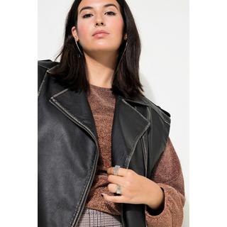 Studio Untold Gilet Biker Oversize Effetto Pelle Usato  