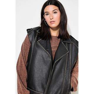 Studio Untold Gilet Biker Oversize Effetto Pelle Usato  