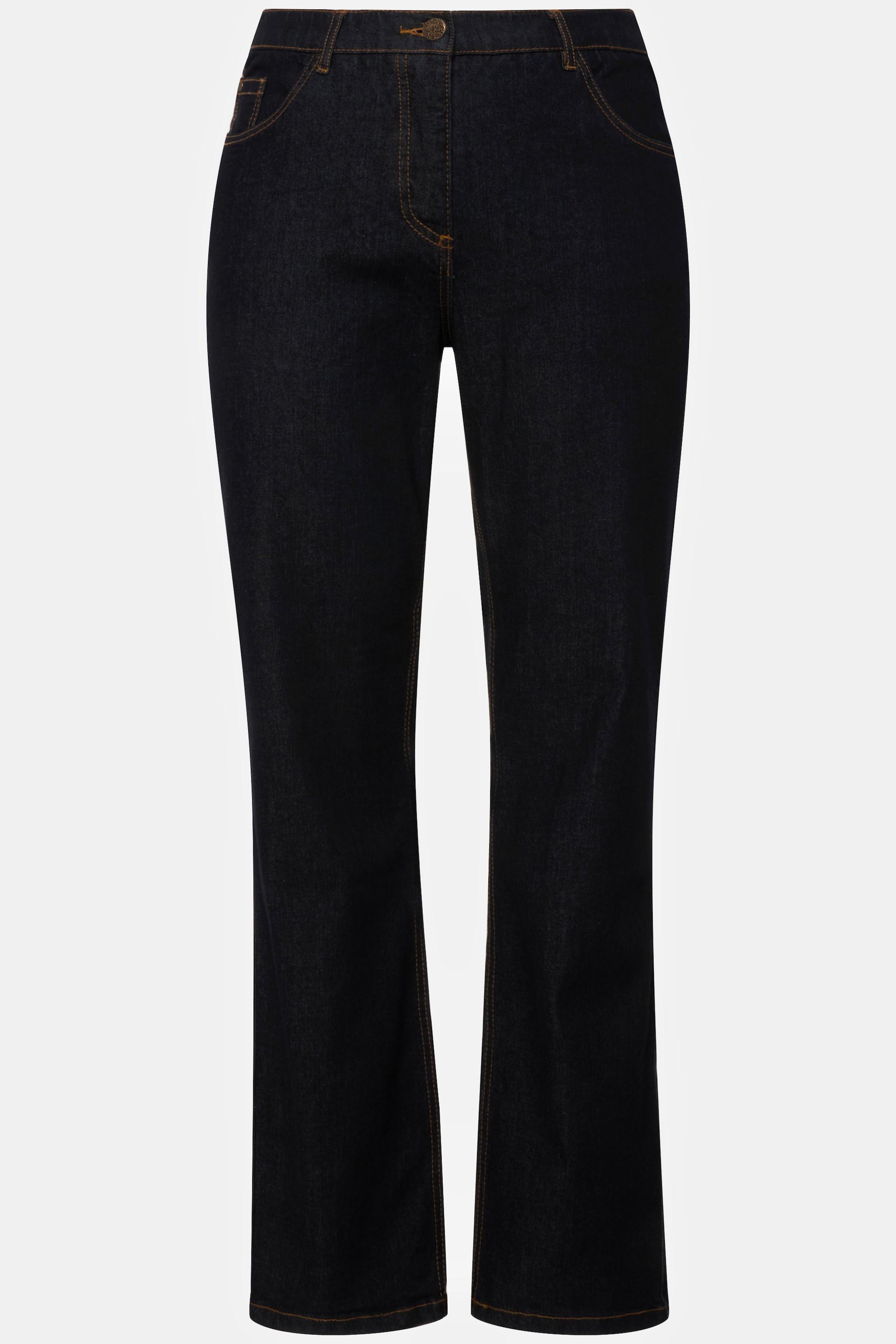 Ulla Popken Mandy Straight Leg 5-Pocket Stretch Jeans  
