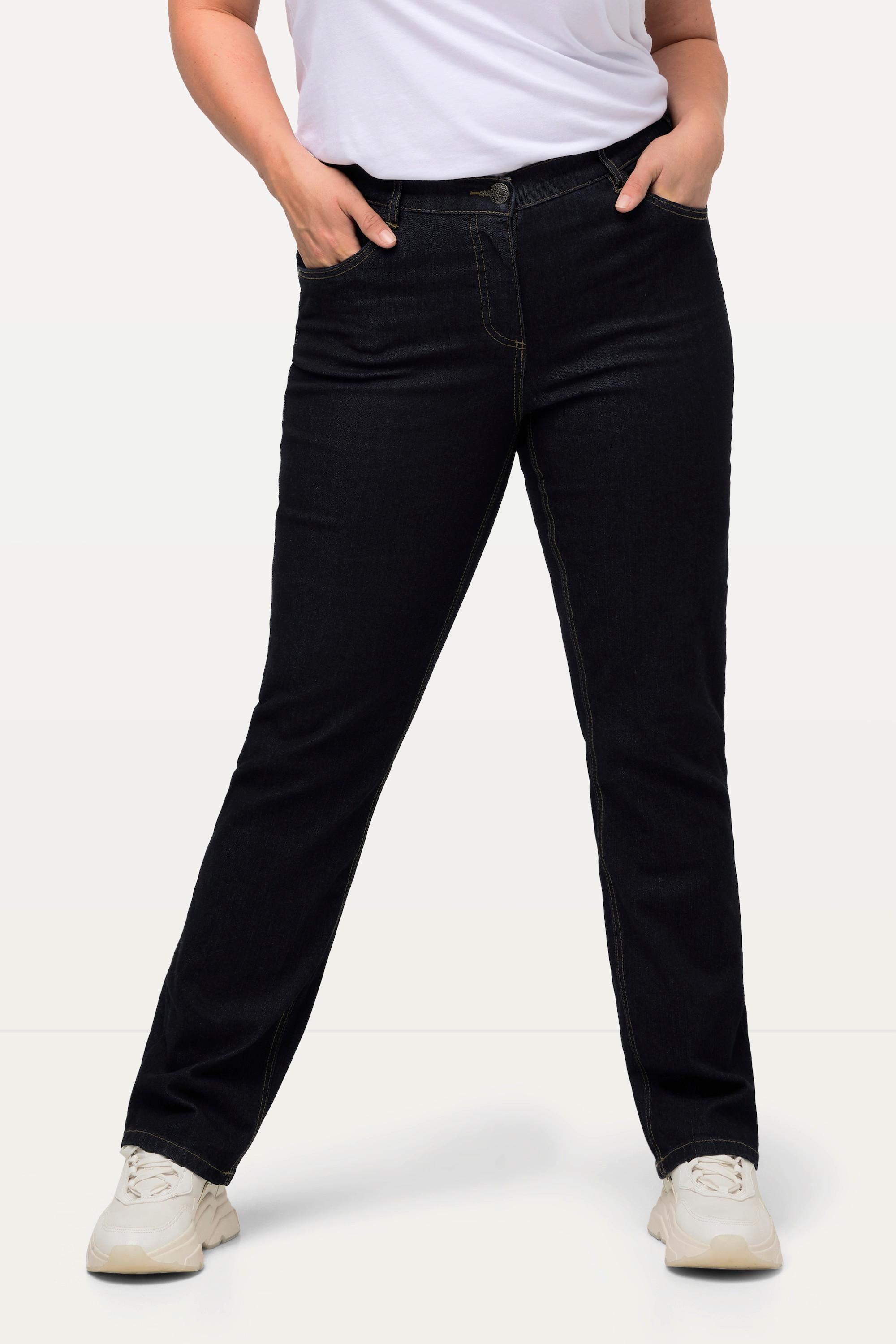 Ulla Popken Mandy Straight Leg 5-Pocket Stretch Jeans  