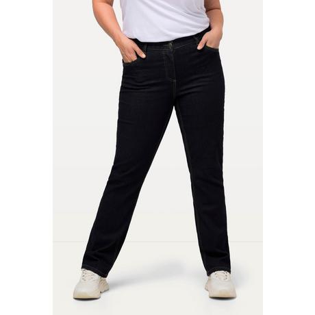 Ulla Popken Mandy Straight Leg 5-Pocket Stretch Jeans  