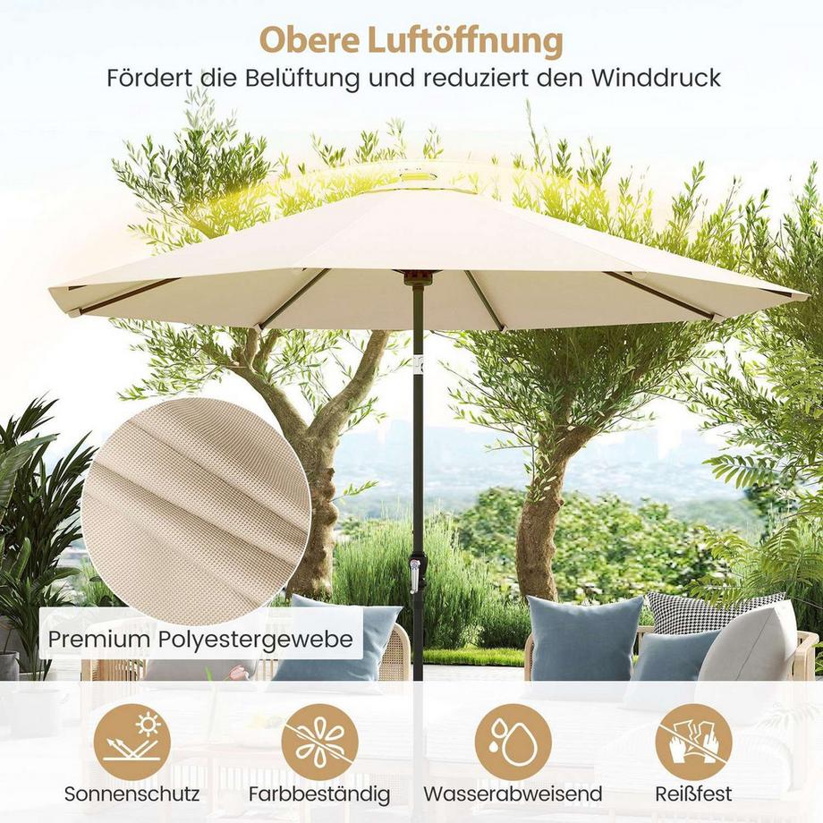 Northix Ombrellone da giardino con luci LED solari  