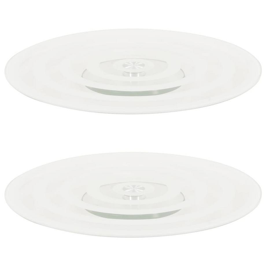 VidaXL  Servierplatten 2 stk. drehbar hartglas glas 