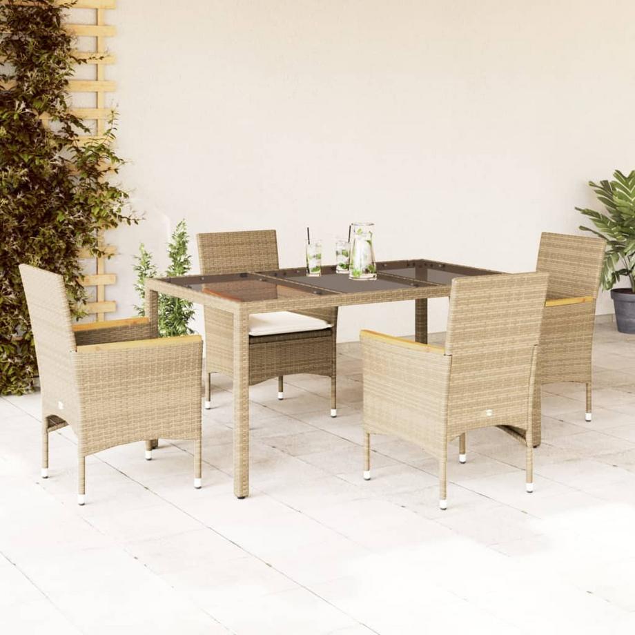 VidaXL Ensemble de salle à manger de jardin rotin synthétique  
