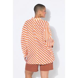 Studio Untold Hemd leicht transparent Streifen Fledermausärmel  