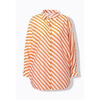 Studio Untold Hemd leicht transparent Streifen Fledermausärmel  