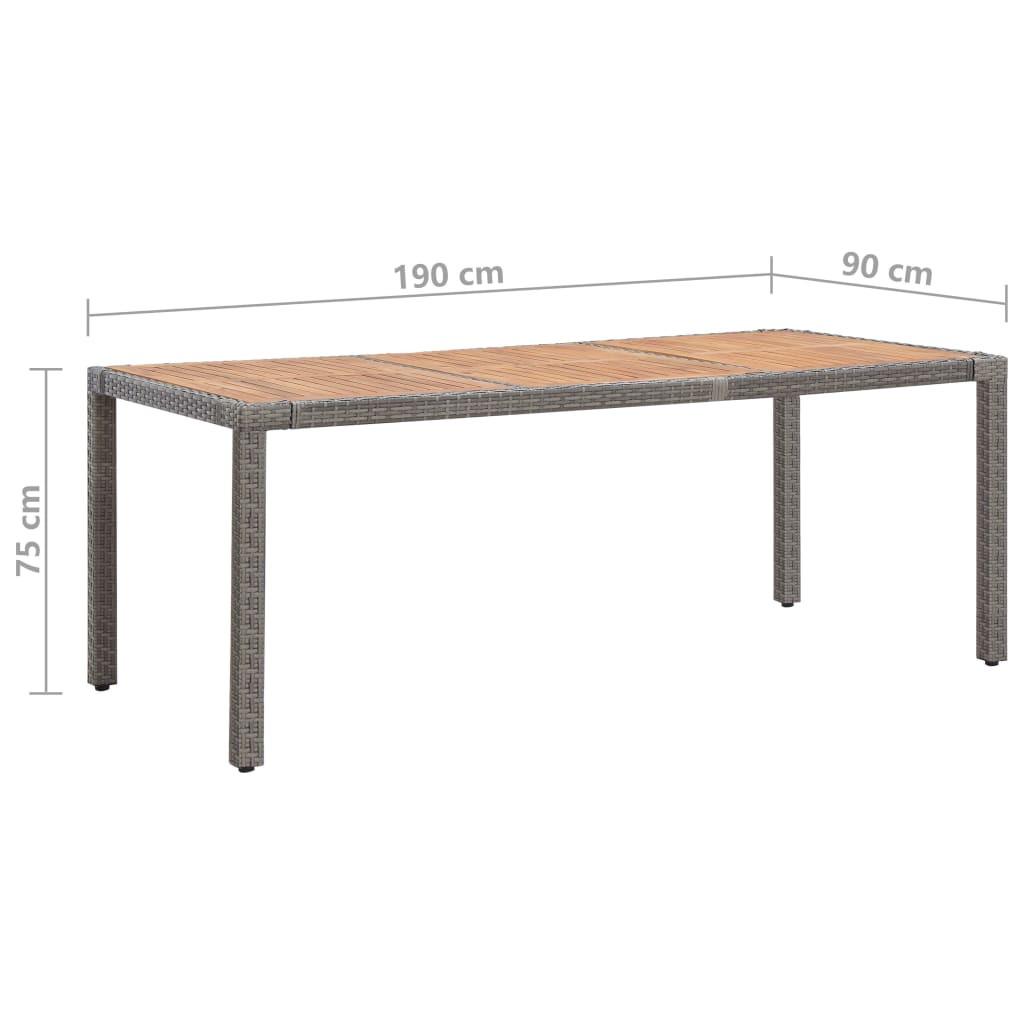 VidaXL Table de jardin rotin synthétique  