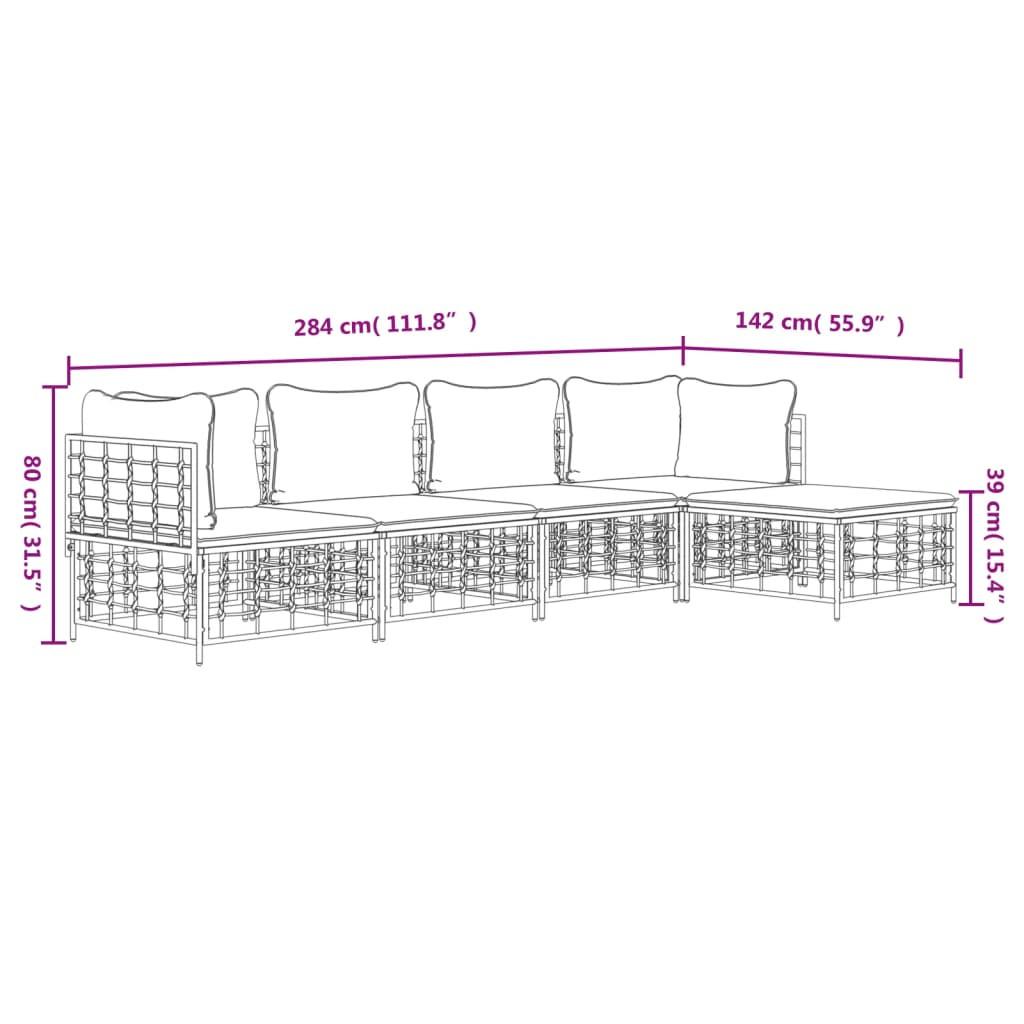 VidaXL set mobili da giardino Polirattan  