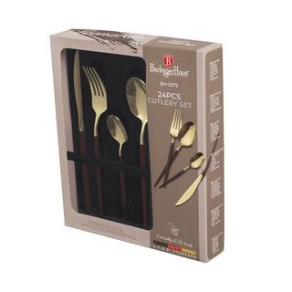Berlinger Haus Besteckset 24 teiliges bordeaux/champagne Leonardo Collection  