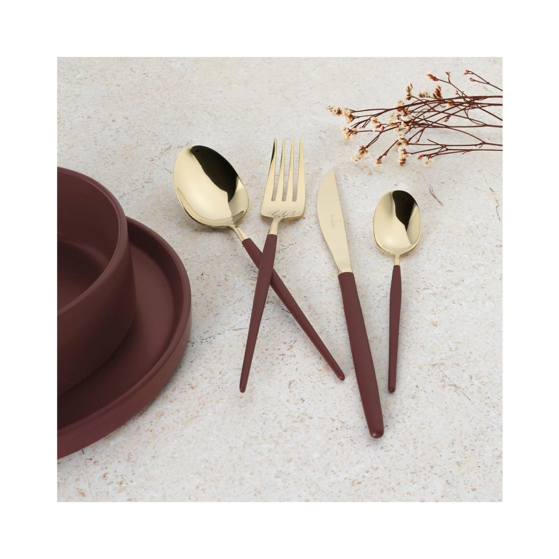 Berlinger Haus Besteckset 24 teiliges bordeaux/champagne Leonardo Collection  