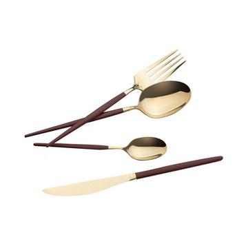 Besteckset 24 teiliges bordeaux/champagne Leonardo Collection