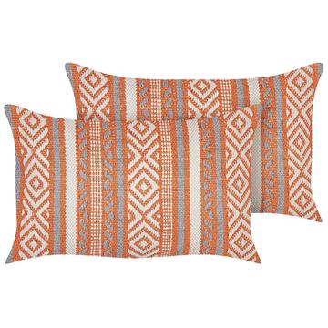 Lot de 2 coussins en Coton Boho INULA