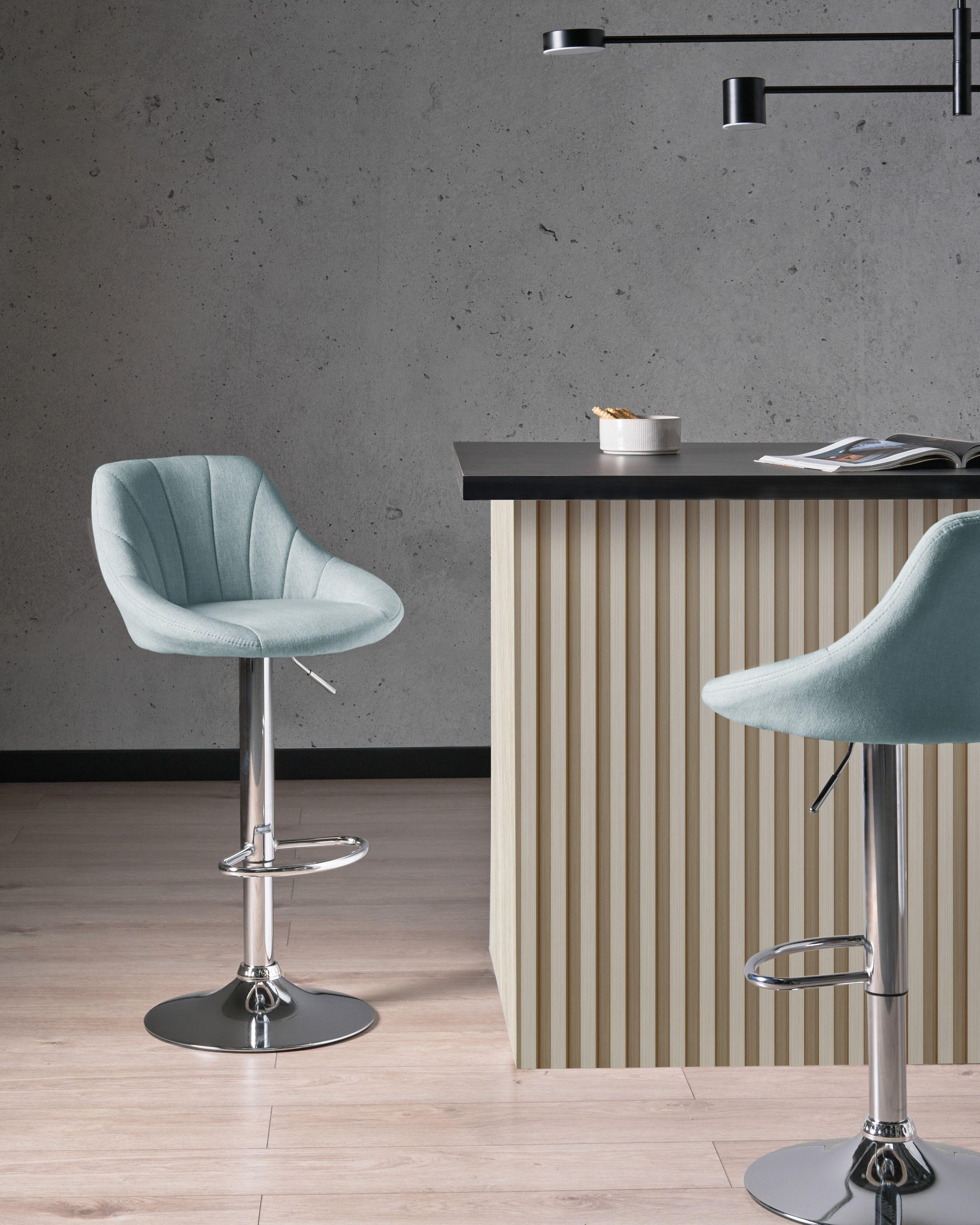 Beliani Lot de 2 tabourets de bar en Tissu Traditionnel LUCCA  