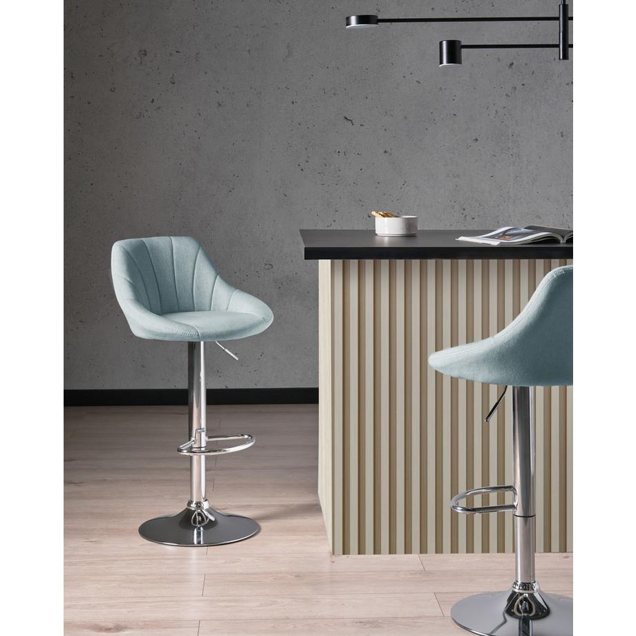 Beliani Set di 2 sgabelli da bar en Tessuto Classico LUCCA  