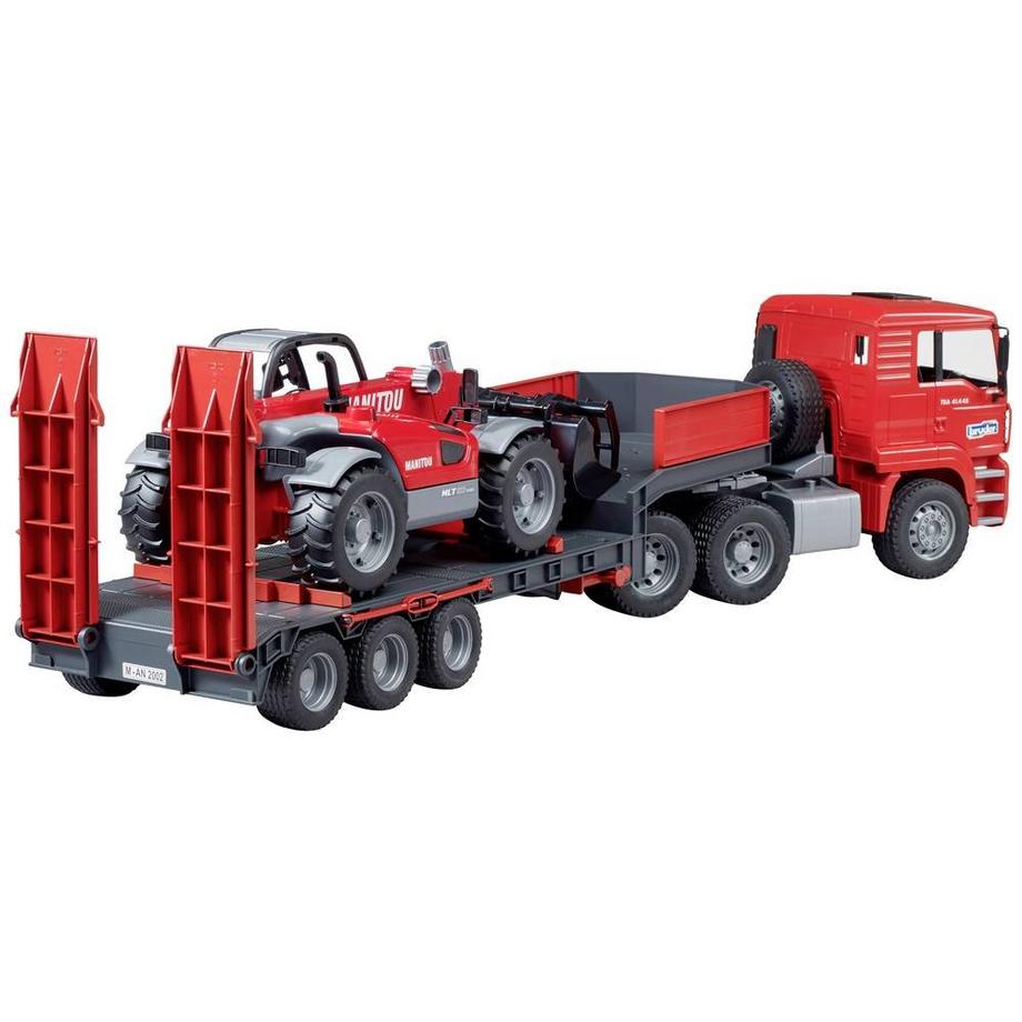 bruder  MAN TGA LKW Tieflader mit Manitou Teleskoplader MLT 633 