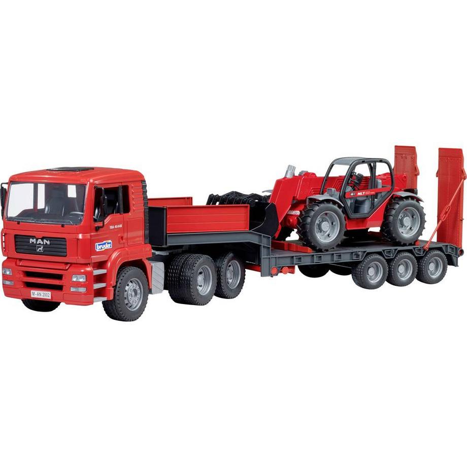 bruder  MAN TGA LKW Tieflader mit Manitou Teleskoplader MLT 633 