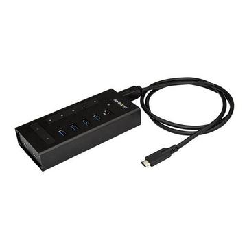 Hub USB C a 7 porte - USB Type-C a 2x USB-C/5x USB-A - Hub USB 3.0 in metallo industriale - SuperSpeed USB 3.2 Gen 1 (5Gbps) - Autoalimentato - Ricarica veloce BC 1.2 - Montabile