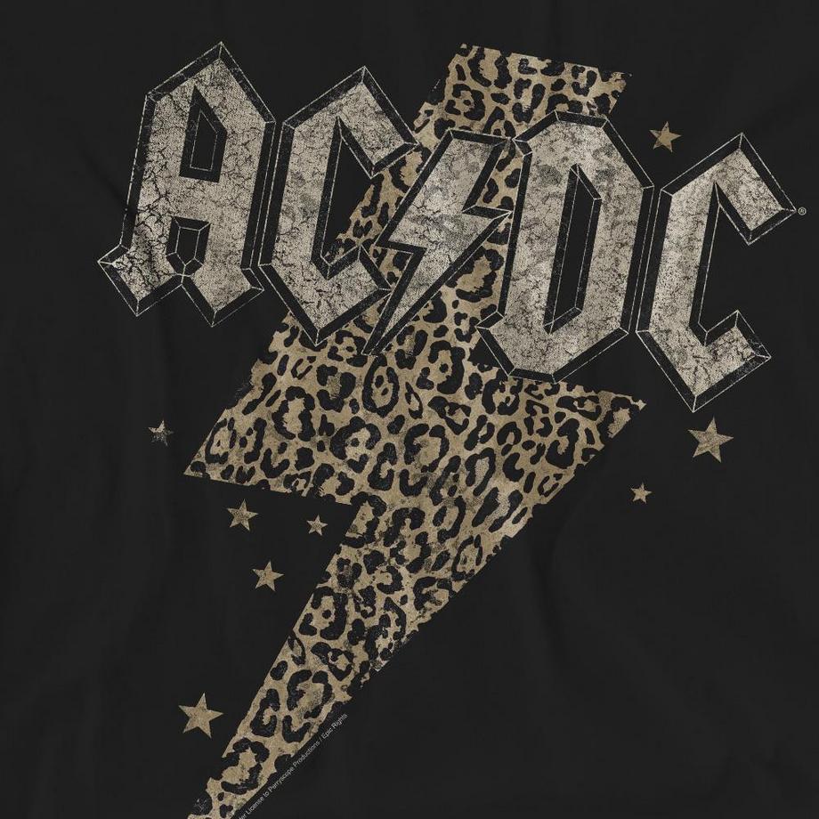 AC/DC ACDC Leopard Print Lightning Bolt T-Shirt  