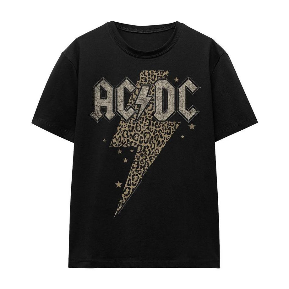 AC/DC ACDC Leopard Print Lightning Bolt T-Shirt  