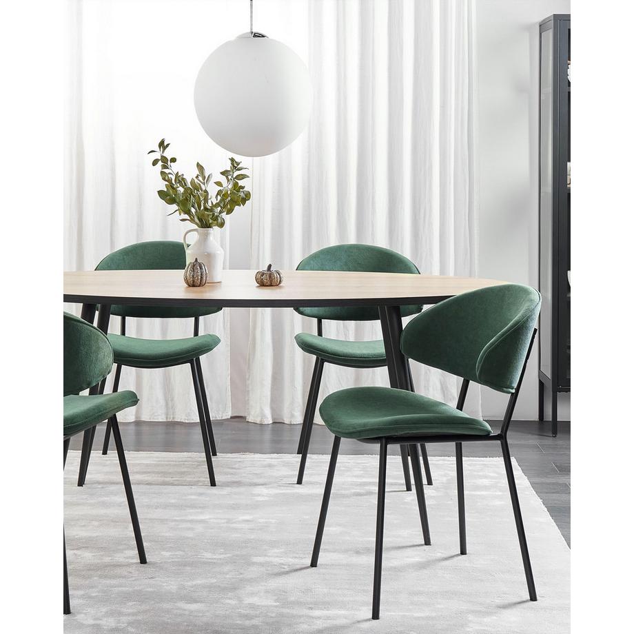 Beliani Esszimmerstuhl 2er Set aus Stoff Retro KIANA  