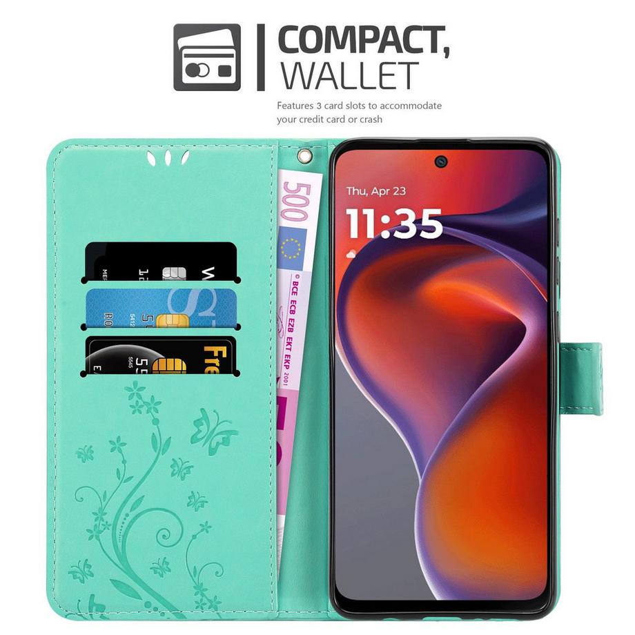 Cadorabo  Coque pour Motorola Moto G15 fleurs etui 