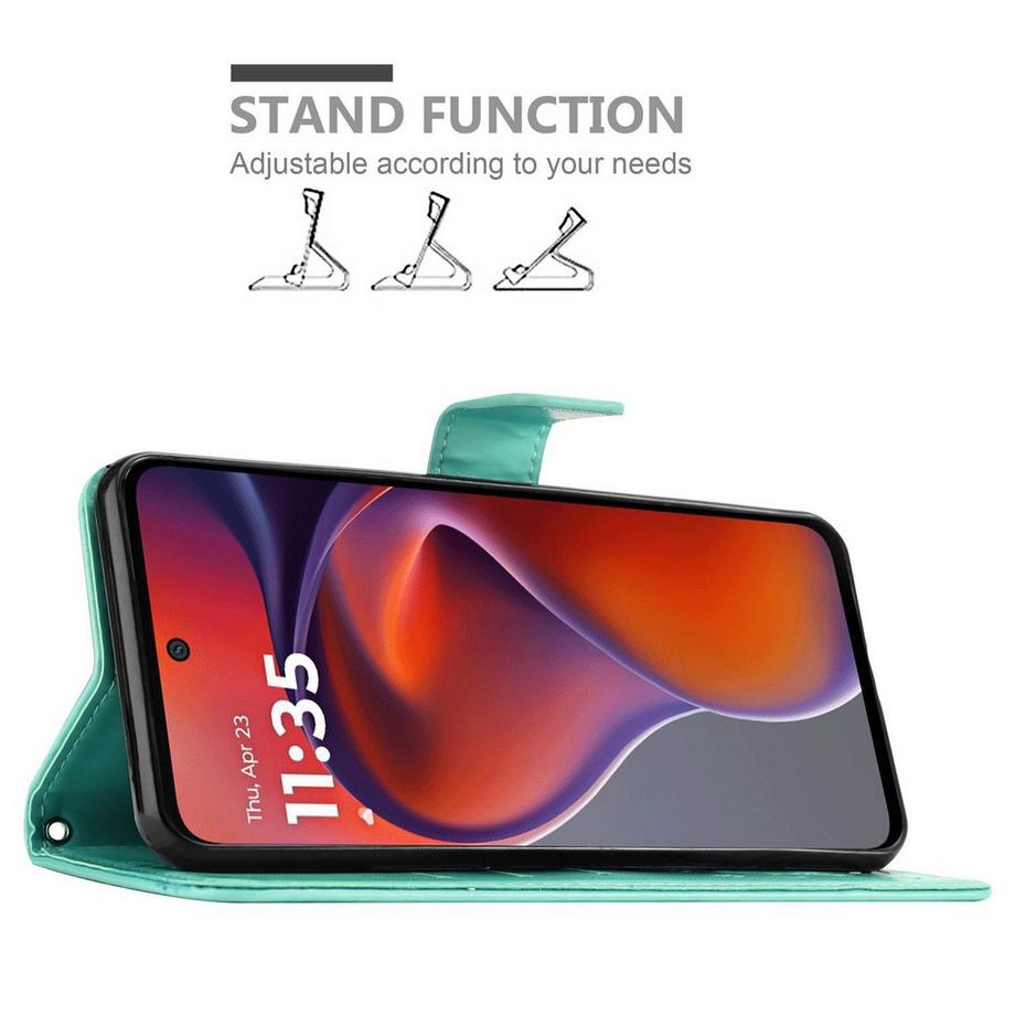 Cadorabo  Coque pour Motorola Moto G15 fleurs etui 