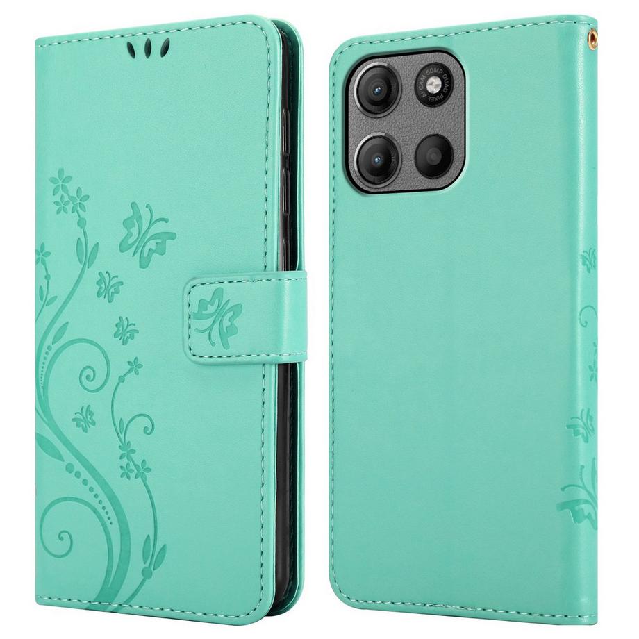 Cadorabo  Coque pour Motorola Moto G15 fleurs etui 