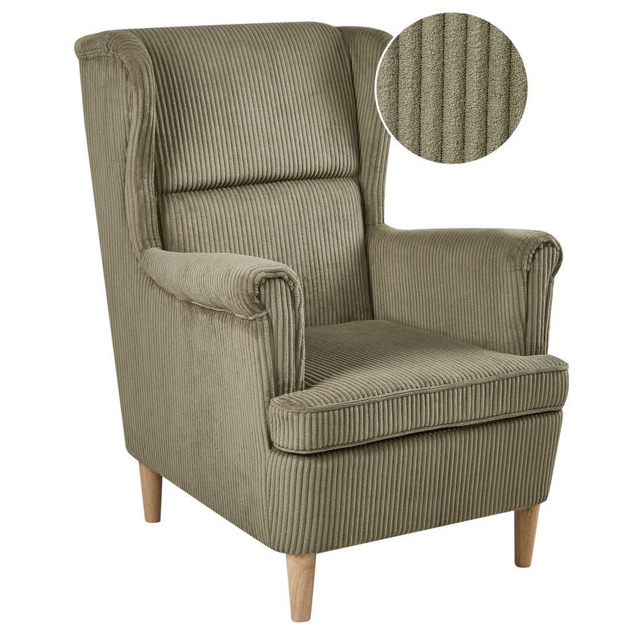 Beliani Ohrensessel aus Cord Retro ABSON  