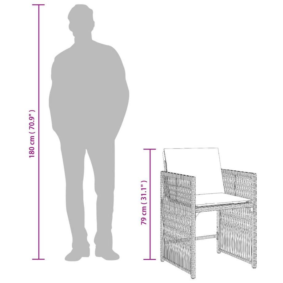 VidaXL Gartenstuhl poly-rattan  