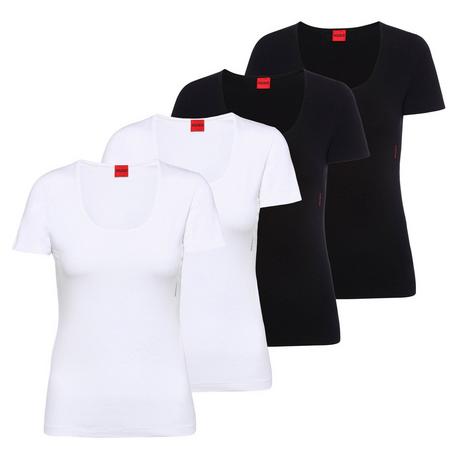 HUGO T-shirt Coupe Ajustée Lot de 4  