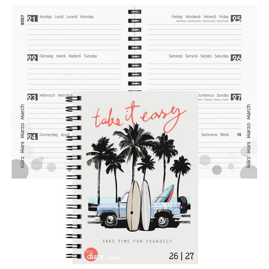 Agenda scolaire mydiary Wire-O 3½ jours par page, Easy