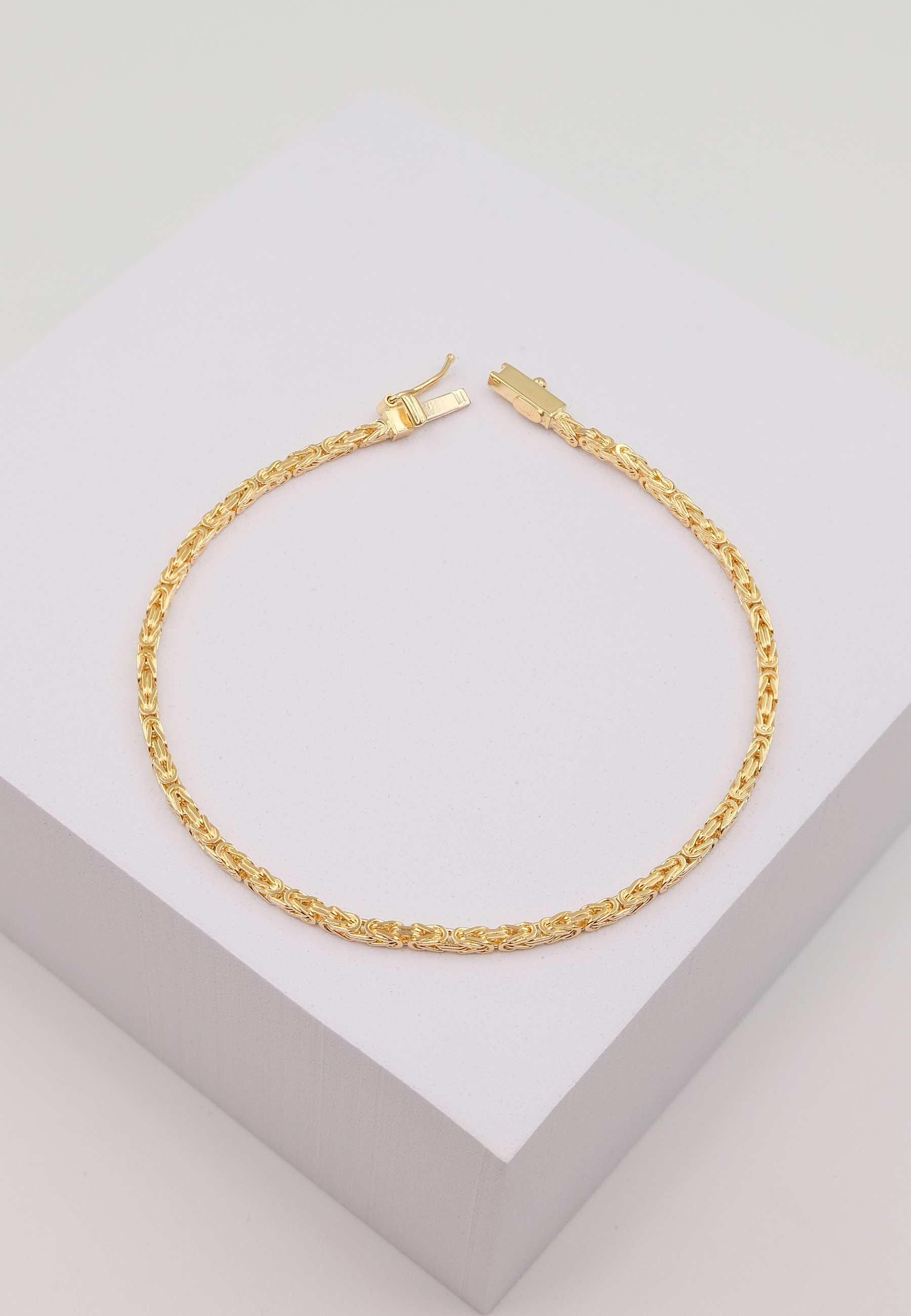 MUAU Schmuck  Bracelet Königskette klassisch Gelbgold 750, 19cm, 2mm 